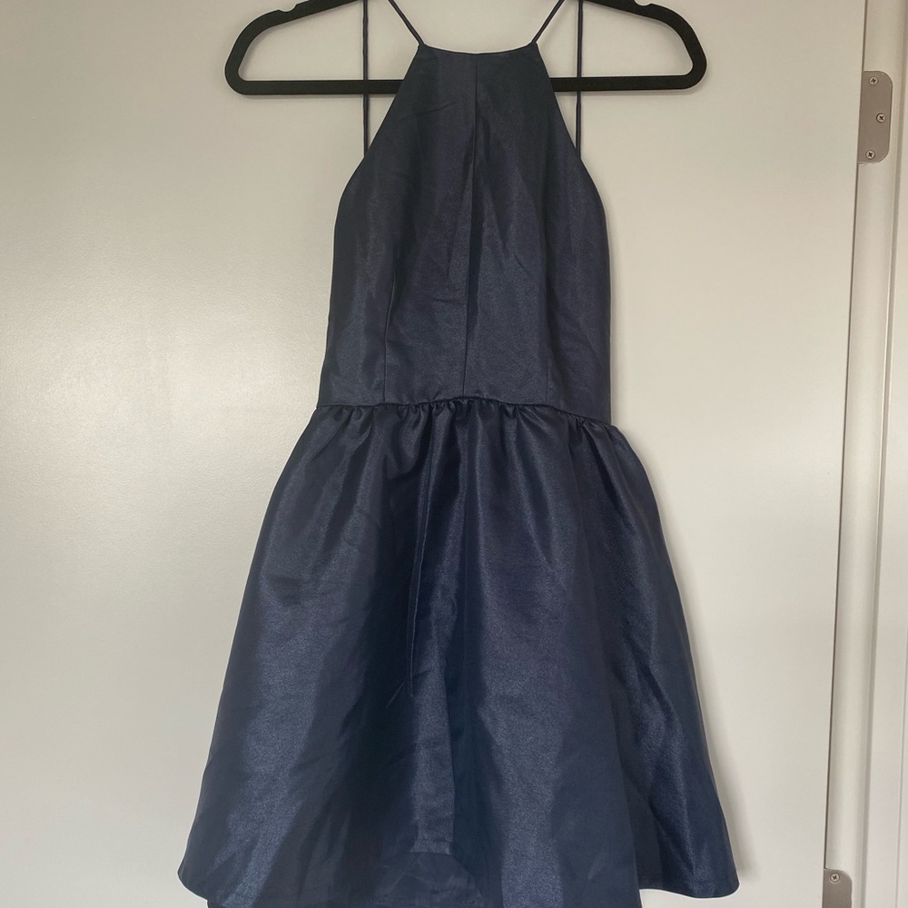 Navy mini dress.